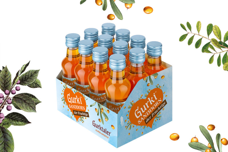 GURKTALER Gurki Mini Sanddorn 12er Packung (12×0,02l=0,24l), 16% vol.