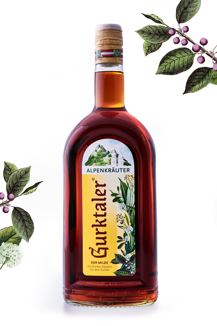 GURKTALER DER MILDE ALPENKRÄUTER  in der Großflasche 1l, 27% vol