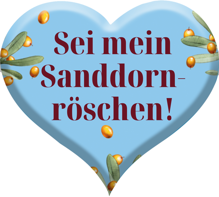 Gurktaler Ansteckpin „Sei mein Sanddornröschen!“